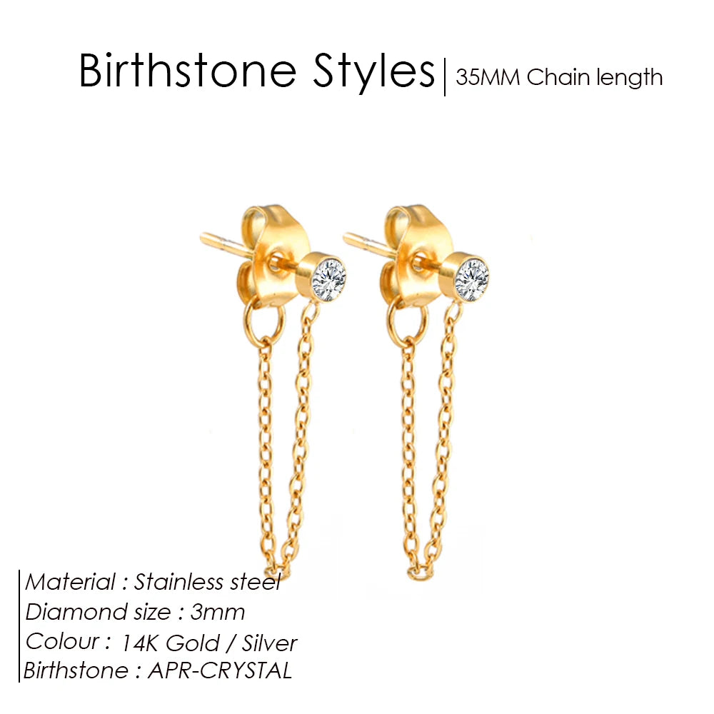 Birthstone Chain Earring