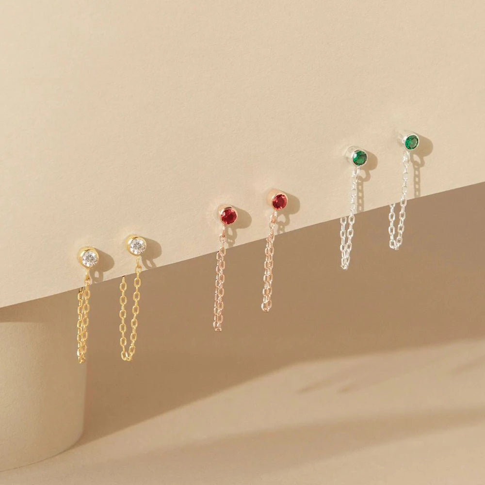 Birthstone Chain Earring