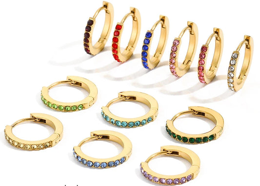 Birthstone Hoop Earrings