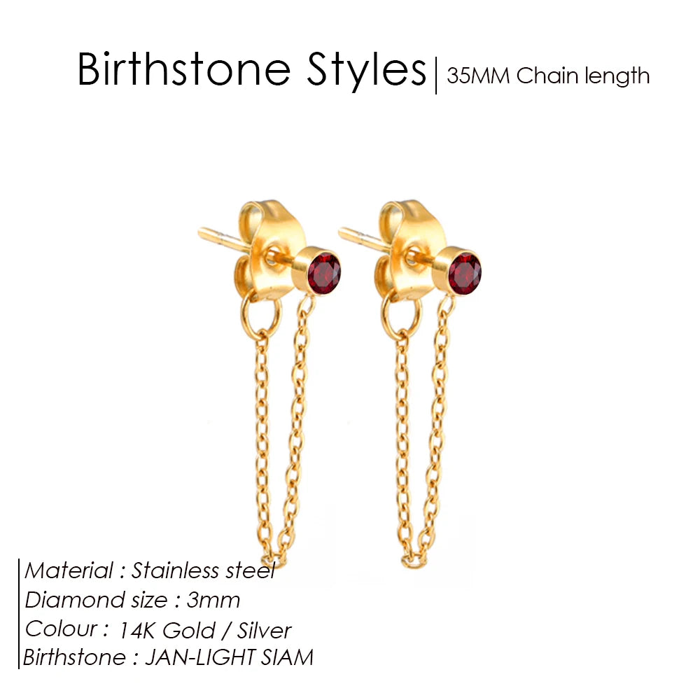 Birthstone Chain Earring